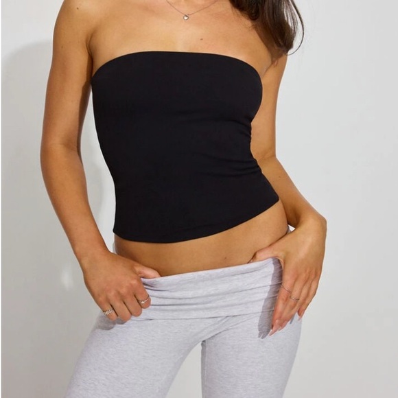Garage Black Sleek Longline Tube Top - Picture 1 of 5